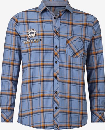 Jan Vanderstorm Comfort fit Overhemd ' Iversen ' in Blauw: voorkant