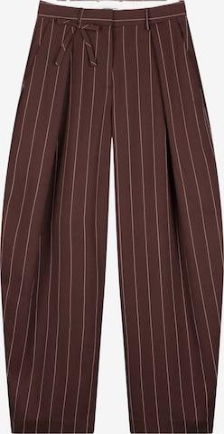 Barrel Pantalon à pince Fabienne Chapot en marron : devant