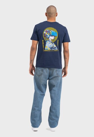 Oldskull Shirt 'Asian Virtual Geisha Logo Graphic' in Blue