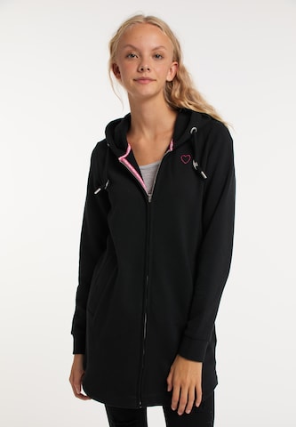 MYMO Zip-Up Hoodie in Black: front