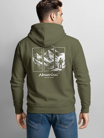 Neverless Sweatshirt 'viva la monte' in Green: front