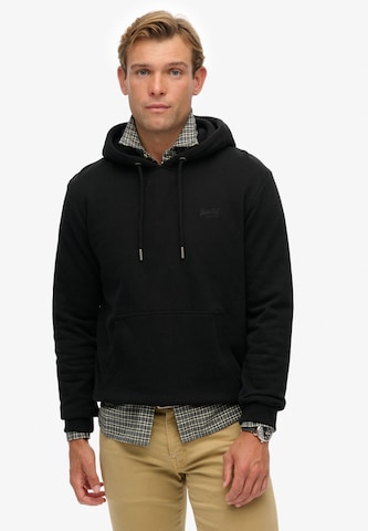 Superdry Sweatshirt 'Essential' in Zwart: voorkant