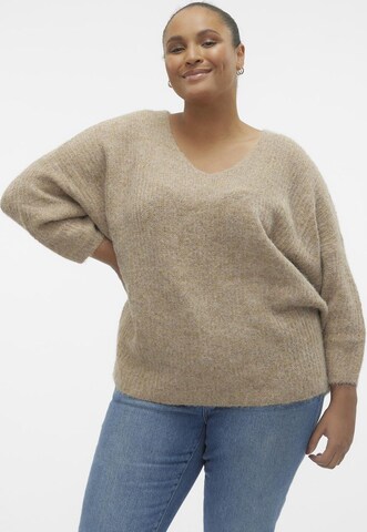 Vero Moda Curve Sweater 'JULIE' in Beige