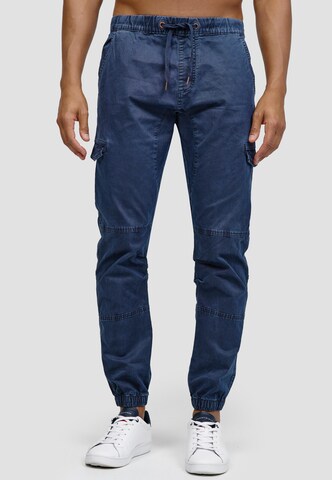 INDICODE JEANS Regular Cargobroek ' Cantu ' in Blauw: voorkant