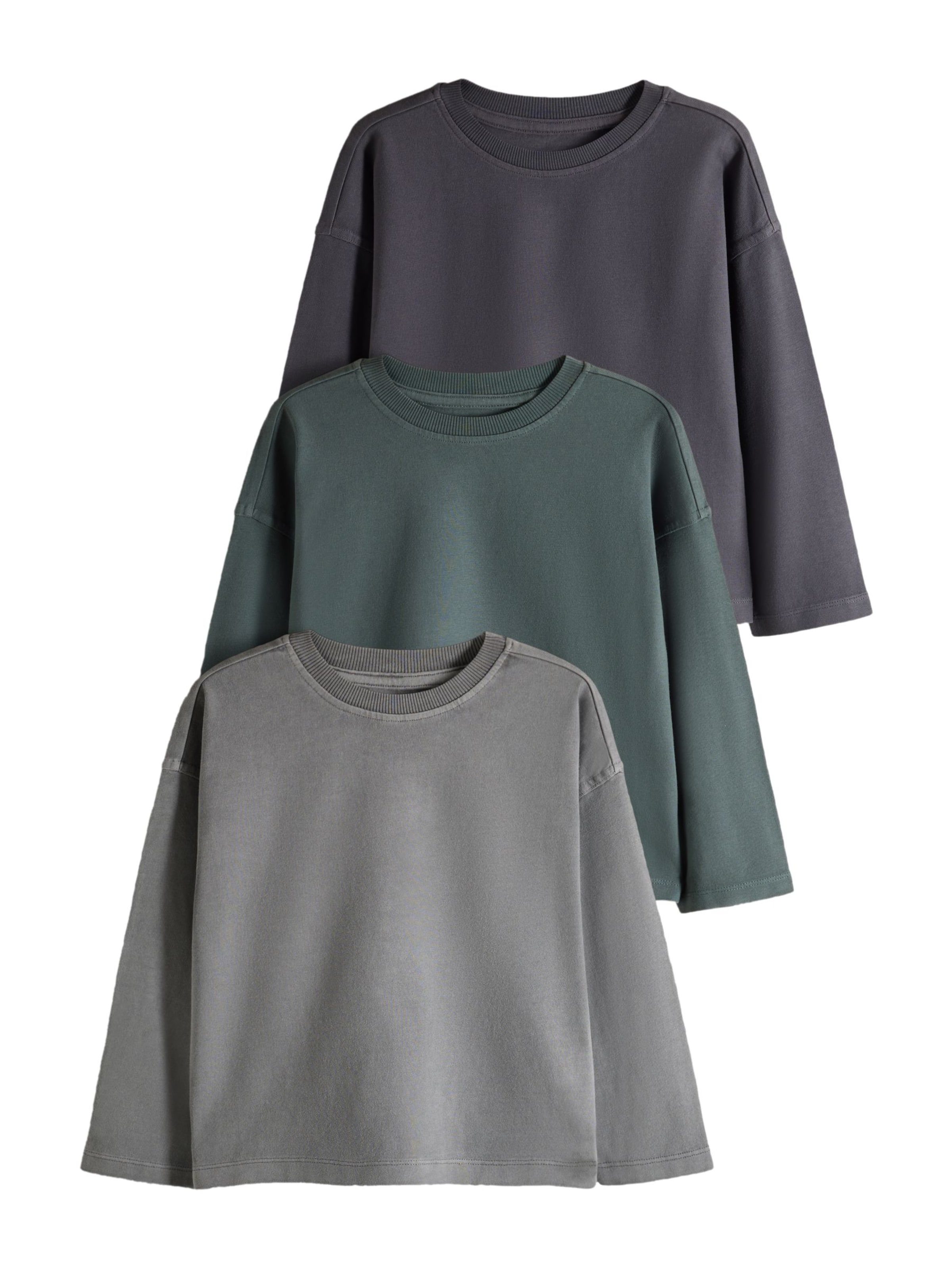 The Set Camiseta en 110 en marino / gris / verde, Vista del producto