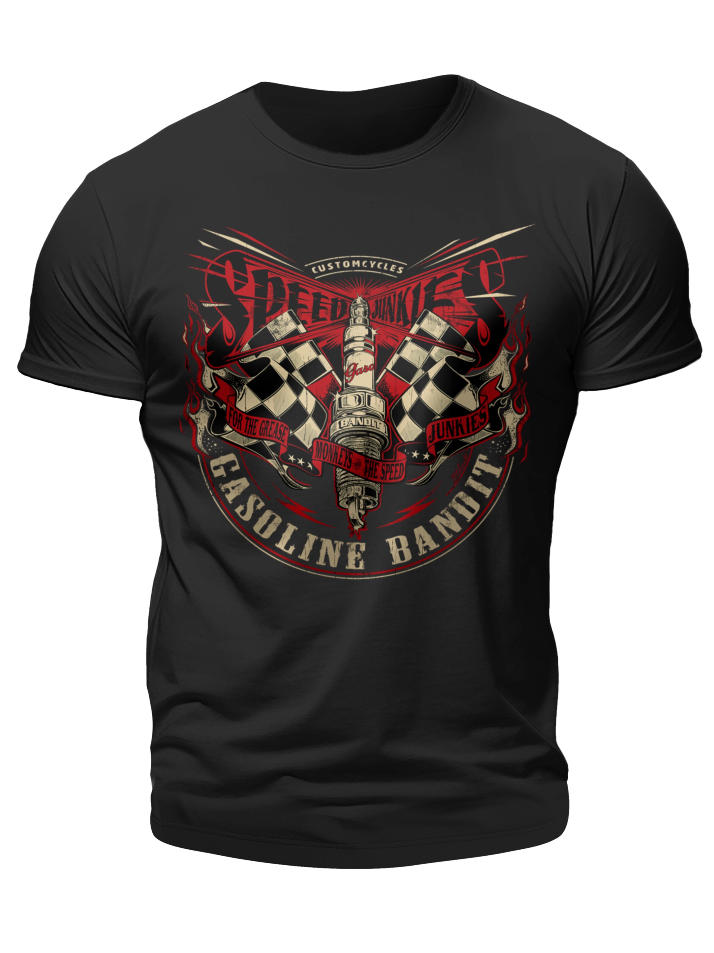 Gasoline Bandit Shirt 'Speed Junkie' in Black: front