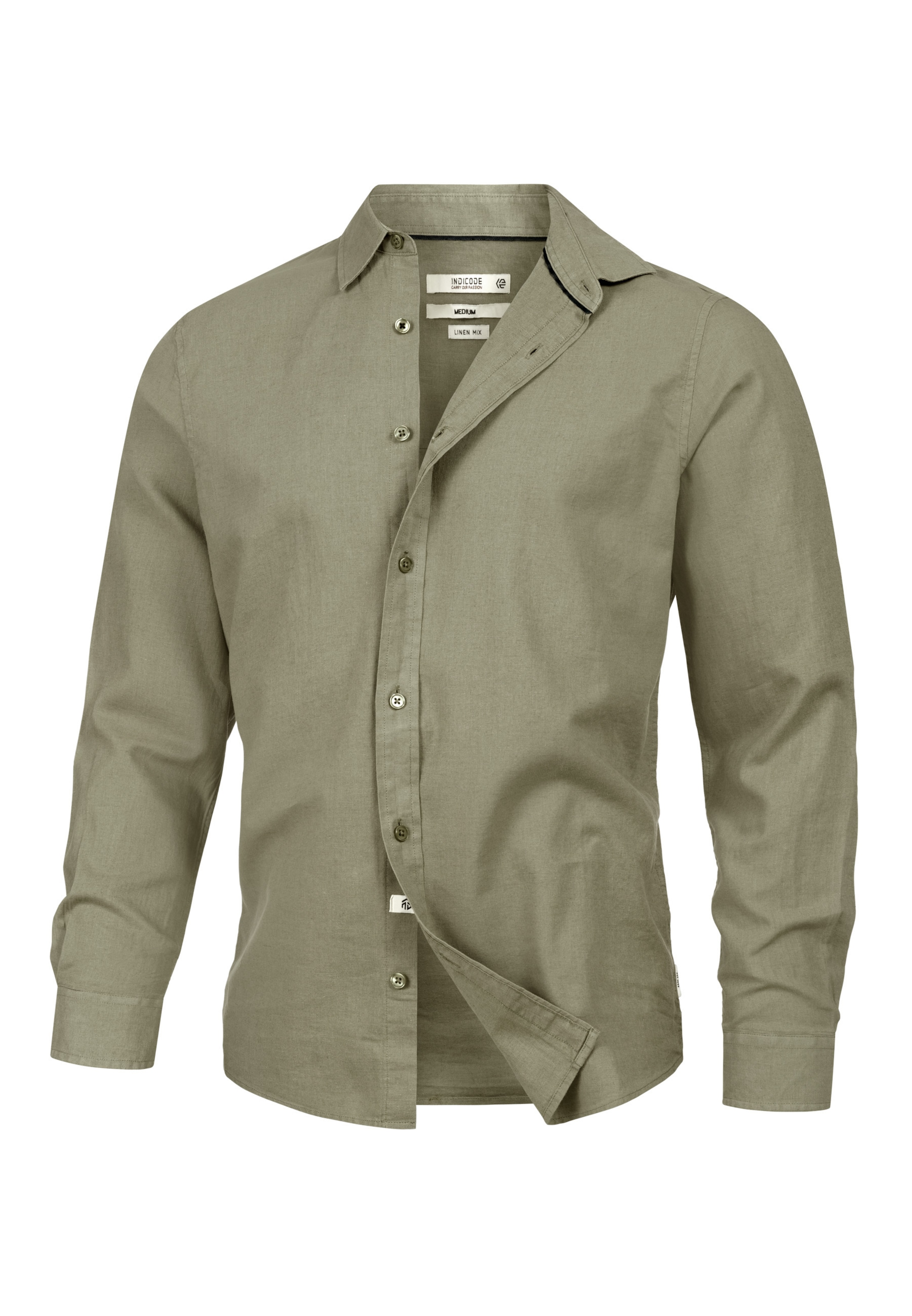 INDICODE JEANS Hemd ' Ceppo ' in oliv, Produktansicht