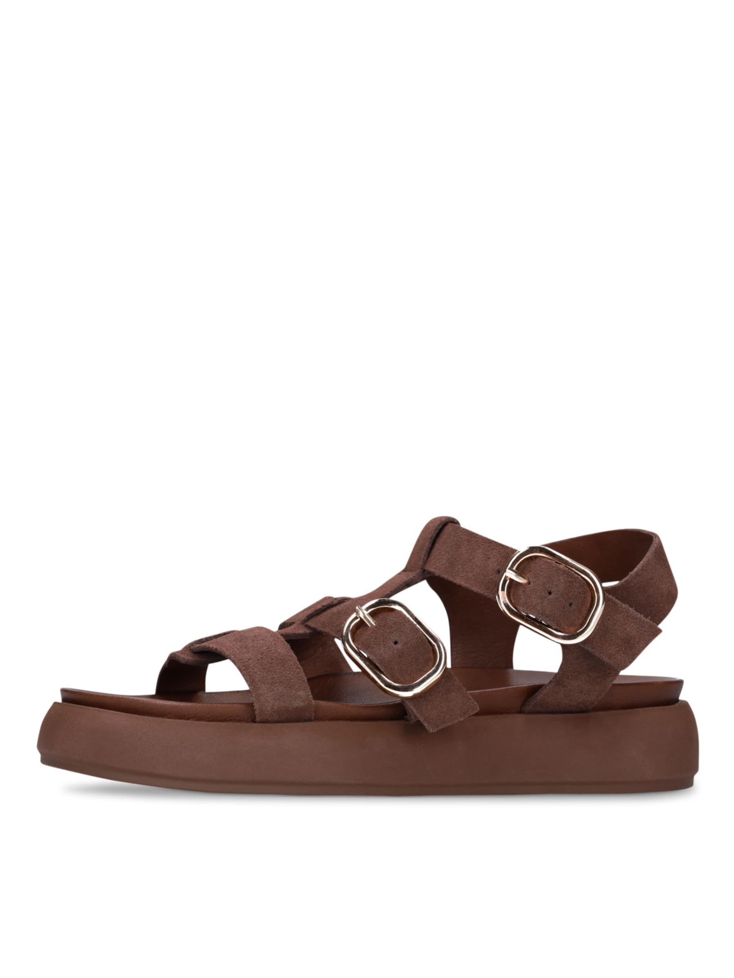 MANFIELD Sandaal in Bruin: voorkant