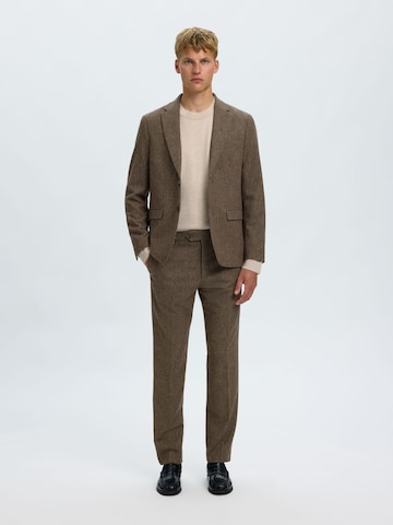 SELECTED Slimfit Hose 'SLHReed' in Braun