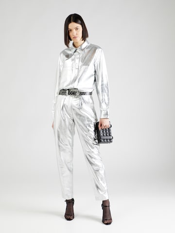 IRO Regular Trousers with creases in Silver
