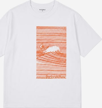 Perfect&Basic - Camiseta de fútbol 'Oversize Unisex - Wave Flock Tee' en naranja: frente