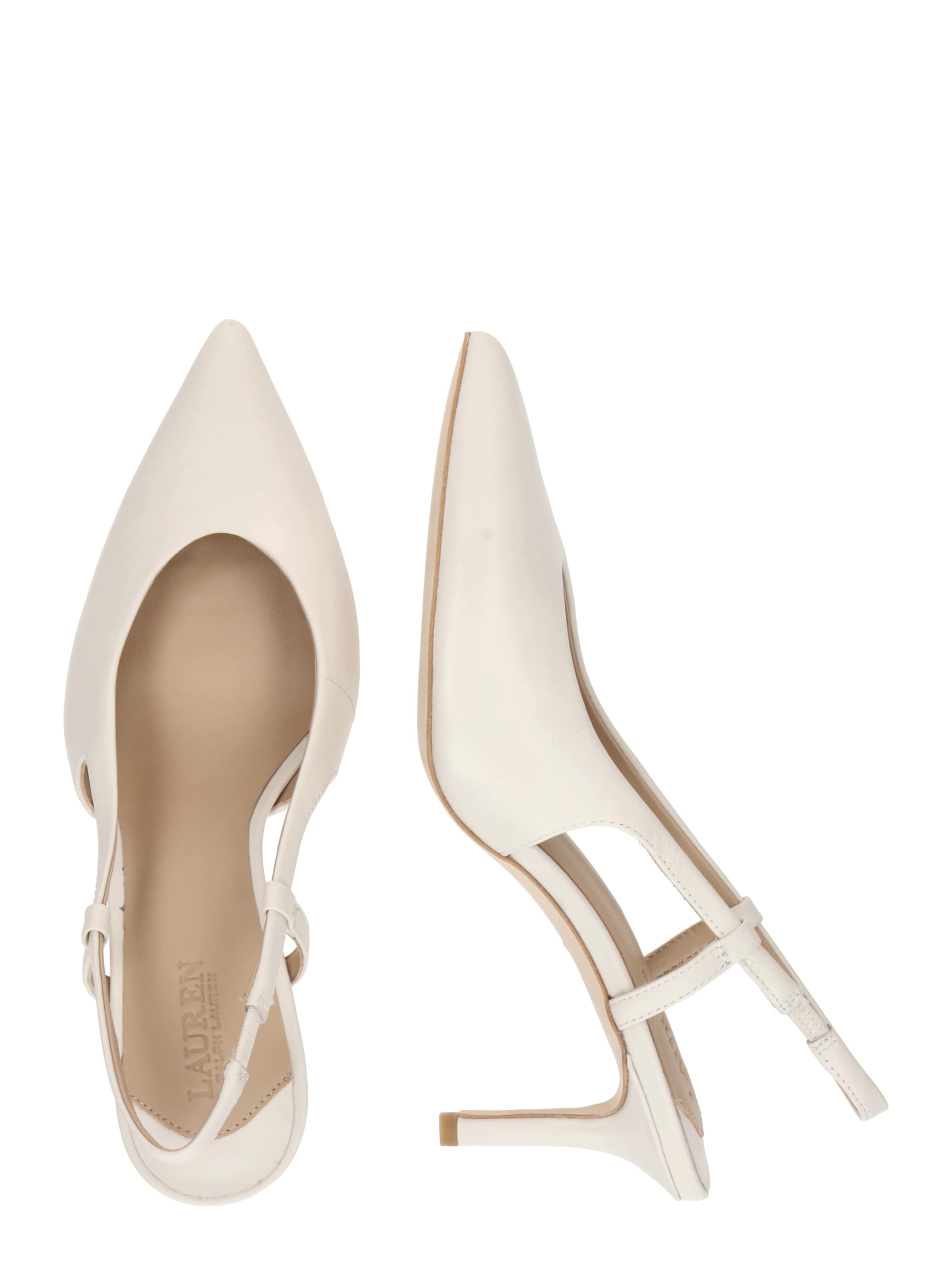 Lauren Ralph Lauren Lahtise kannaosaga kontsakingad 'KHLOE', värv valge