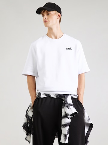 balta Karl Lagerfeld Megztinis be užsegimo: priekis