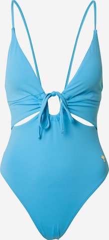 Women' Secret T-shirt Swimsuit 'Palm' in Blue: front