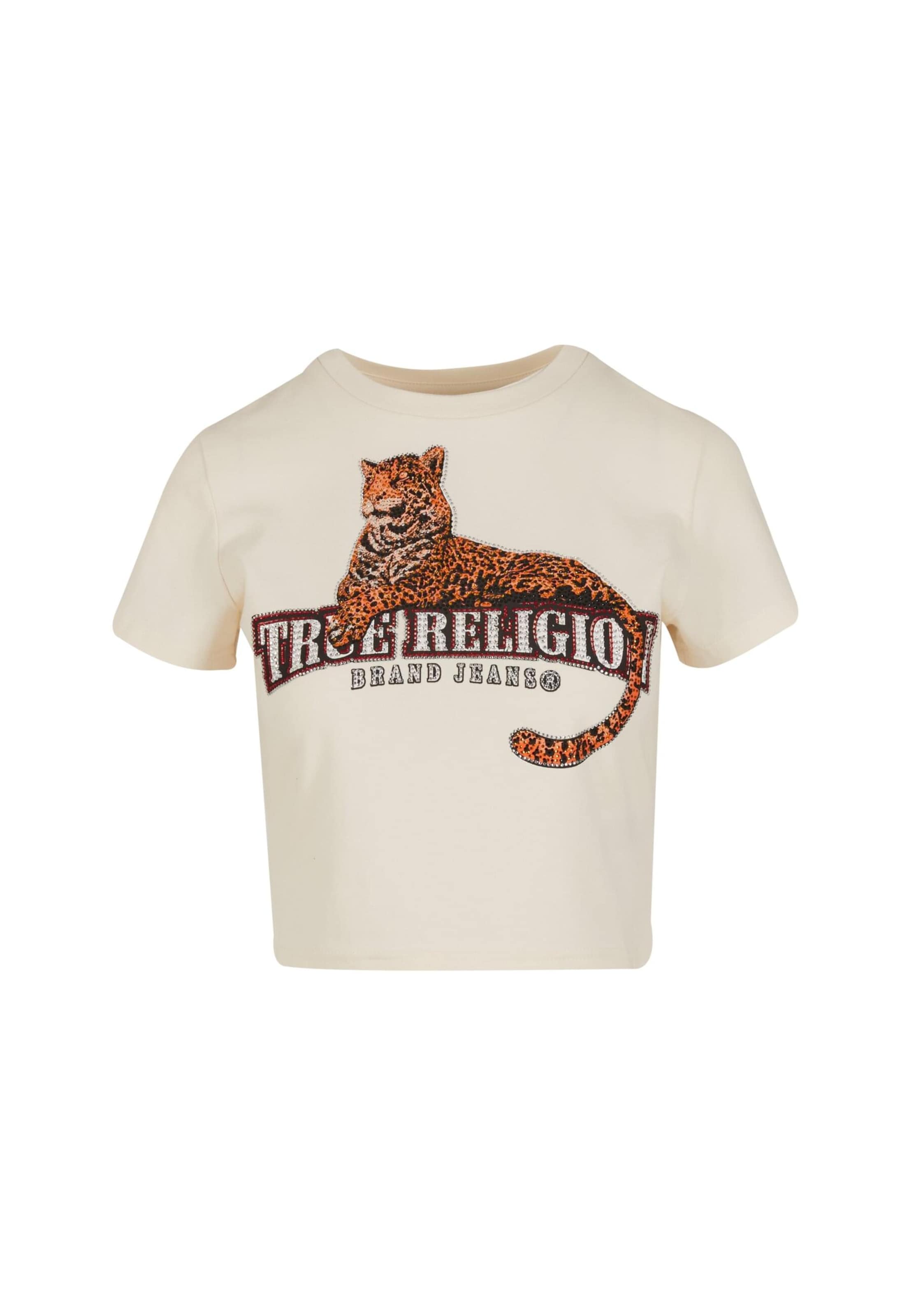 Maglietta 'Crystal Leopard' di True Religion in bianco: frontale