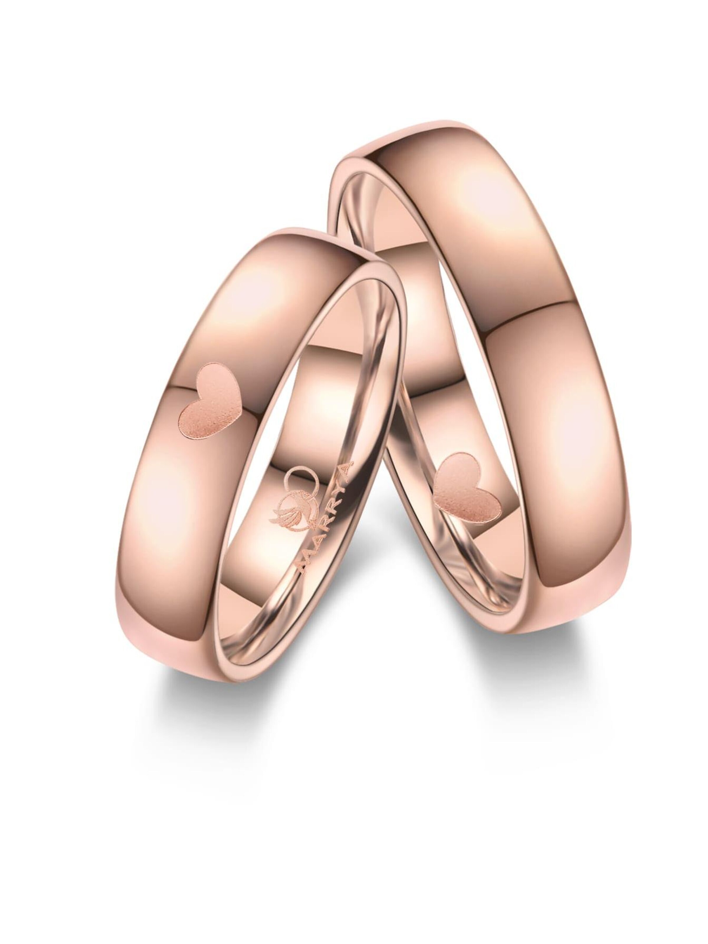 MARRYA Ring 'MARRYA ES-31 Ehering aus Edelstahl - Rosé gold plattiert' in Pink