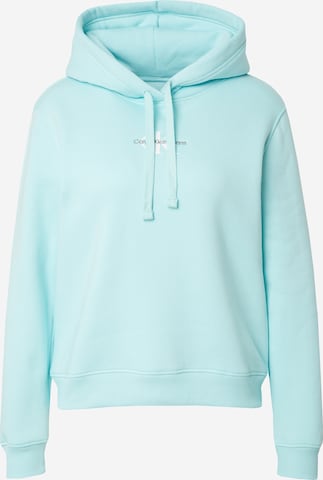 Sweat-shirt Calvin Klein Jeans en bleu : devant