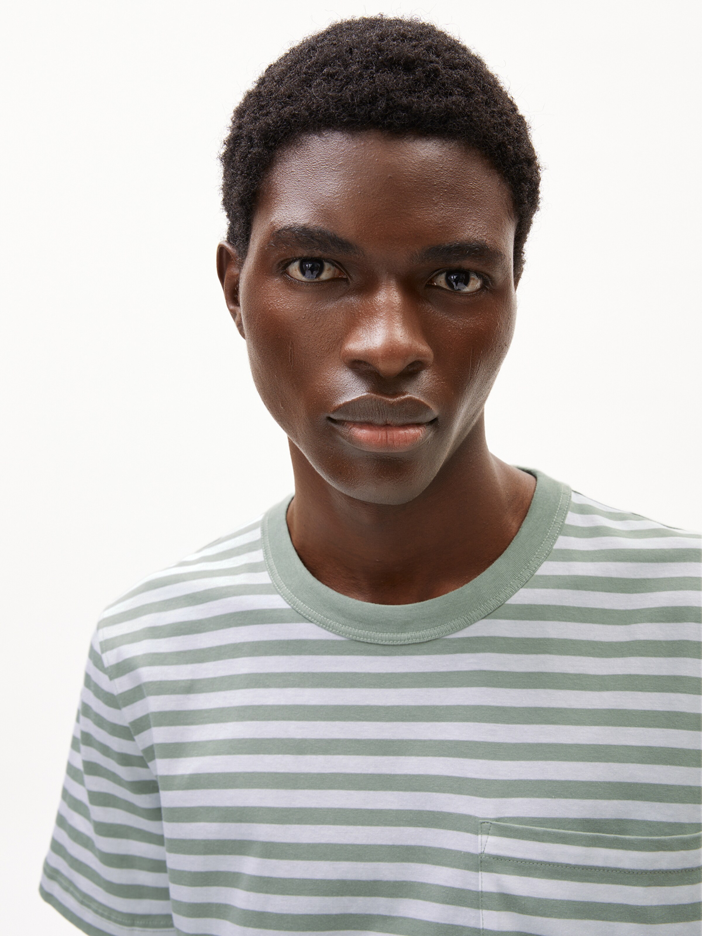 ARMEDANGELS Shirt ' MAARKOS POCKET STRIPES ' in Green