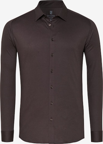 Coupe slim Chemise business DESOTO en marron : devant
