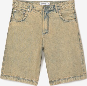 Pull&Bear Wide leg Jeans in Beige: voorkant