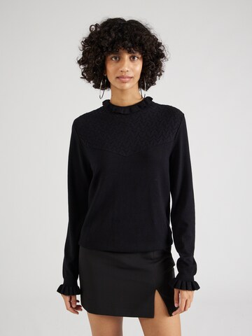 Cream Sweater in Black: front