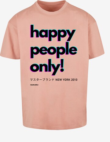 T-Shirt 'Happy people only New York' F4NT4STIC en beige : devant