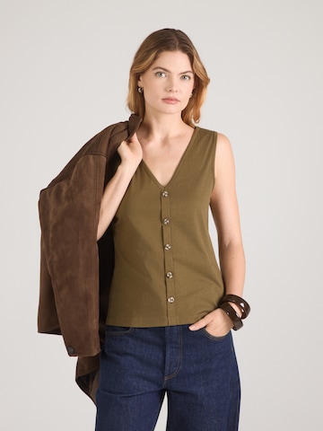 ABOUT YOU Top 'Jasmin' in Green: front