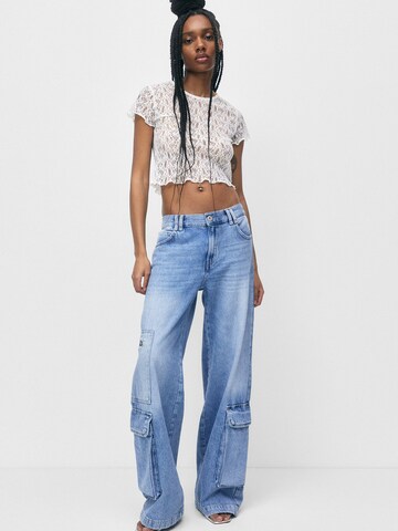 Pull&Bear Loosefit Jeans in Blau: predná strana