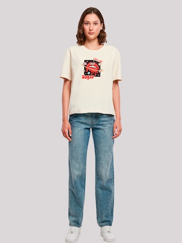 T-shirt 'Lips Like Sugar Retro Fashion Valentinstag' F4NT4STIC en beige