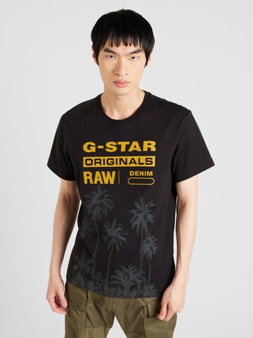 G-Star RAW Koszulka 'Palm' w kolorze czarny: przód