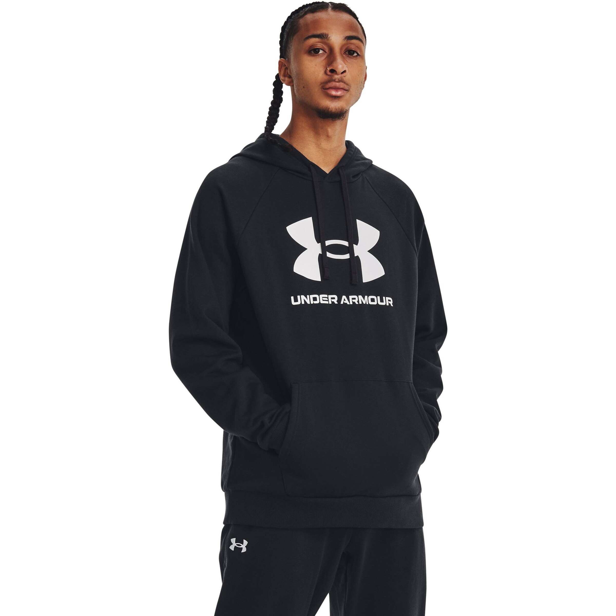 UNDER ARMOUR Athletic Sweatshirt in Black: front