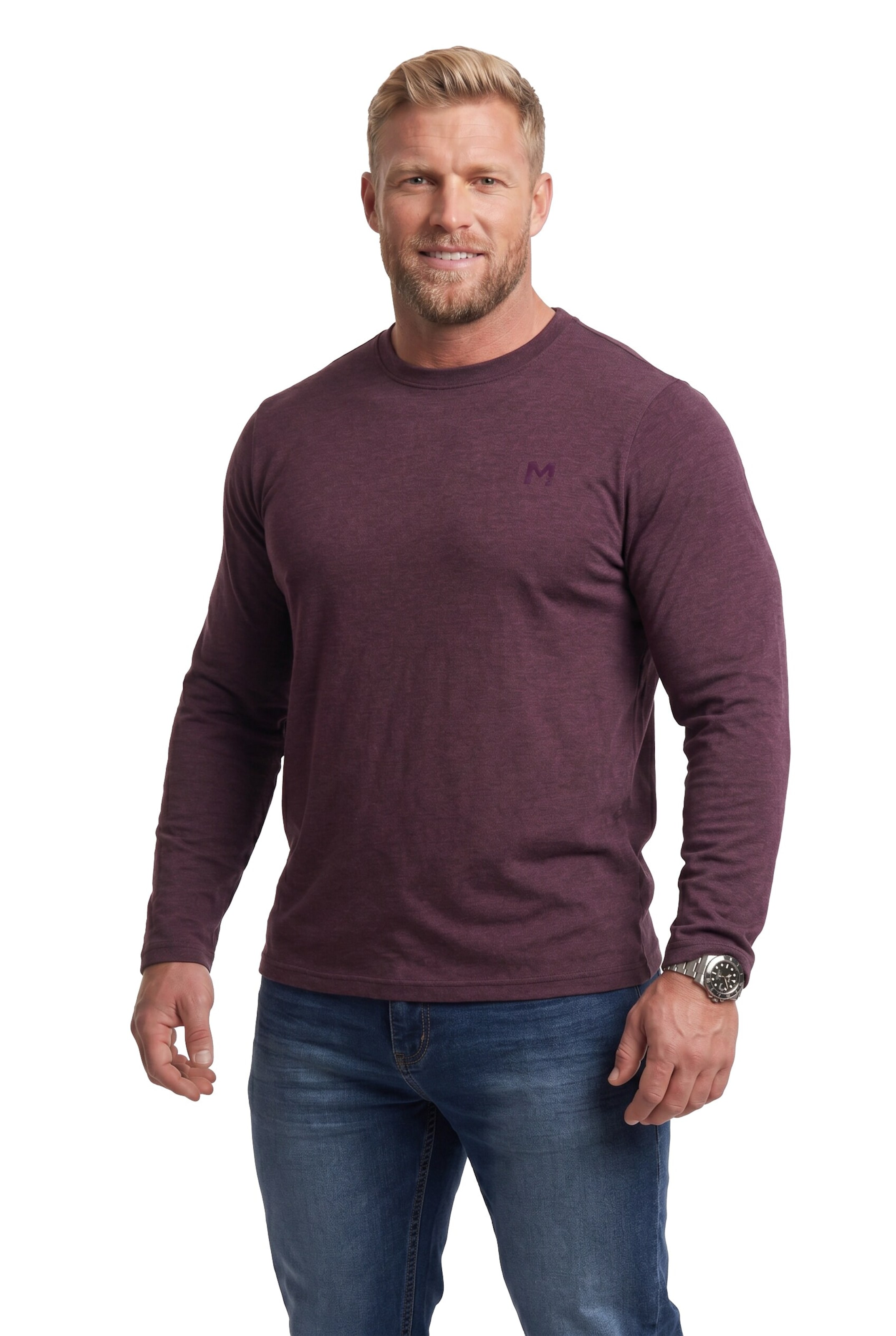Men Plus Shirt in Purple: front