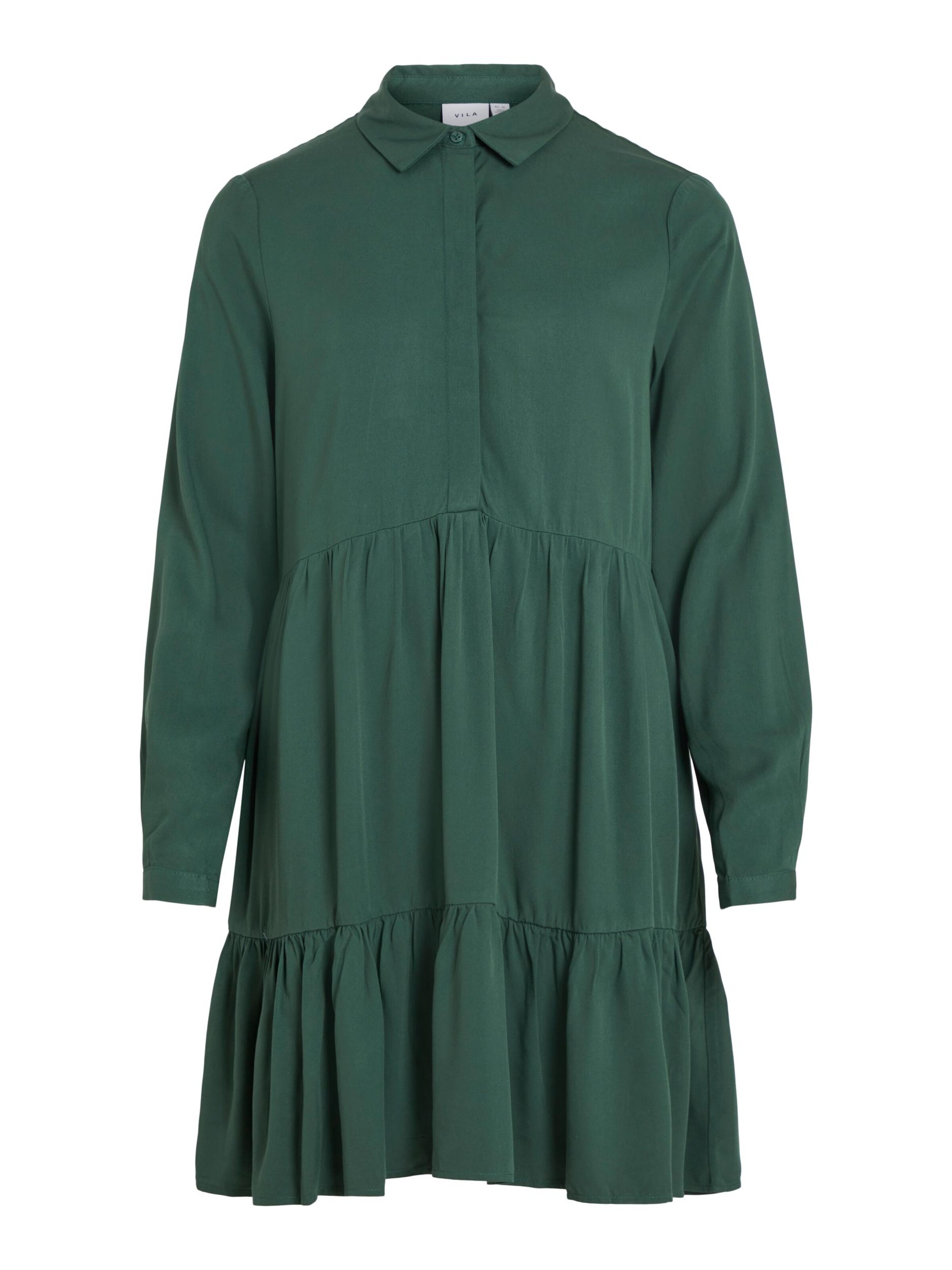 VILA Рокля тип риза 'VIMorose' в зелено: отпред
