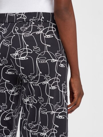 MAC Wide leg Broek 'Faye' in Zwart