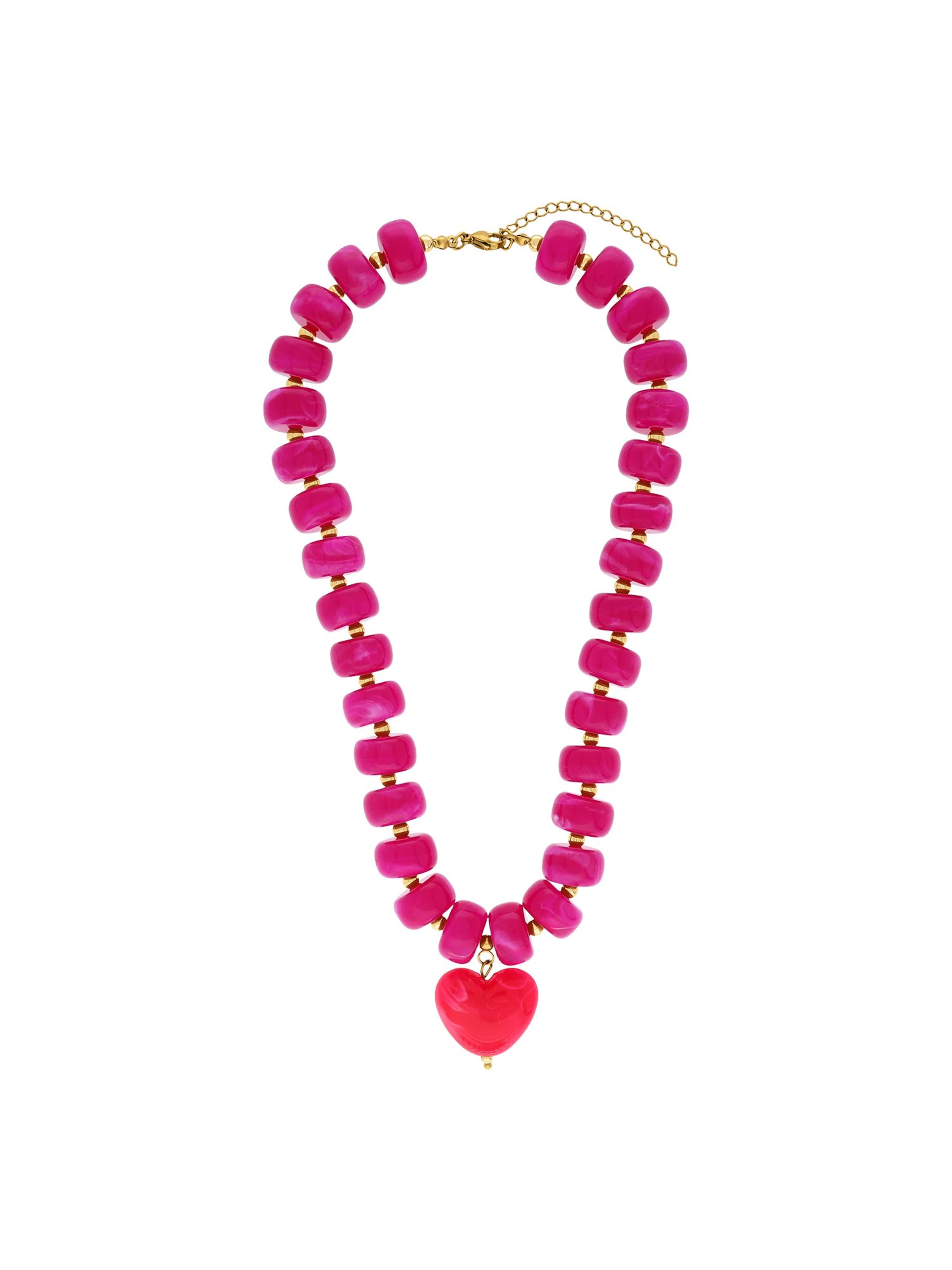 Lucardi Necklace in Pink: front