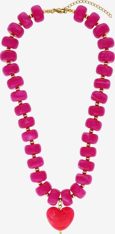 Lucardi Necklace in Pink: front