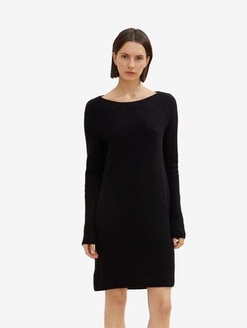 TOM TAILOR Knitted dress in Black: front