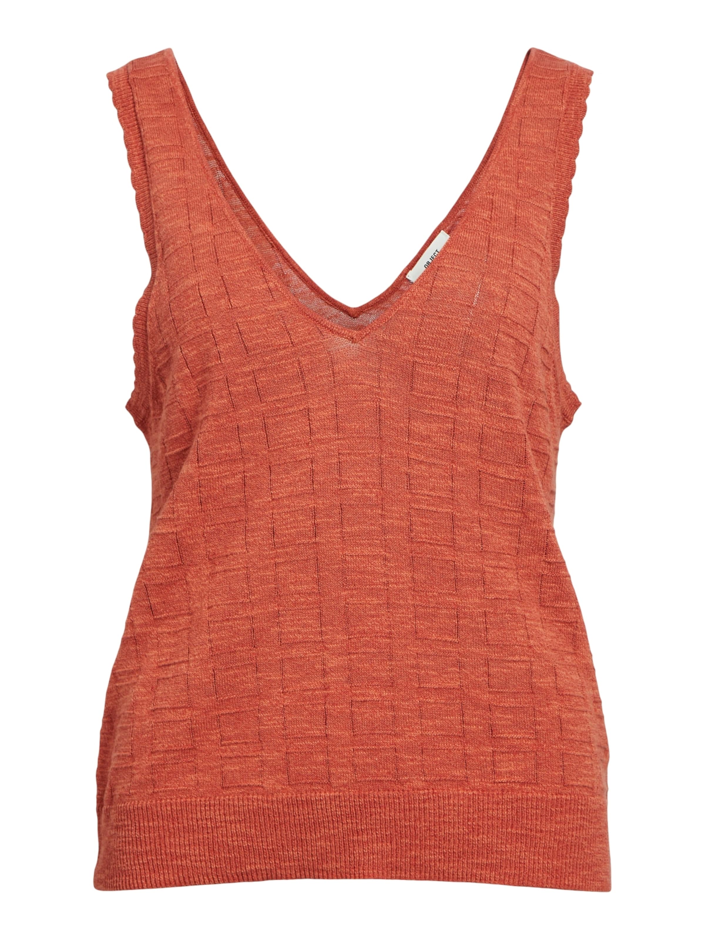 Top brodat 'OBJDIMKA' de la OBJECT pe roșu: față