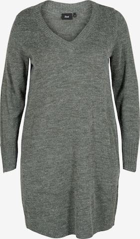 Zizzi Knitted dress 'Mvilmas' in Grey: front