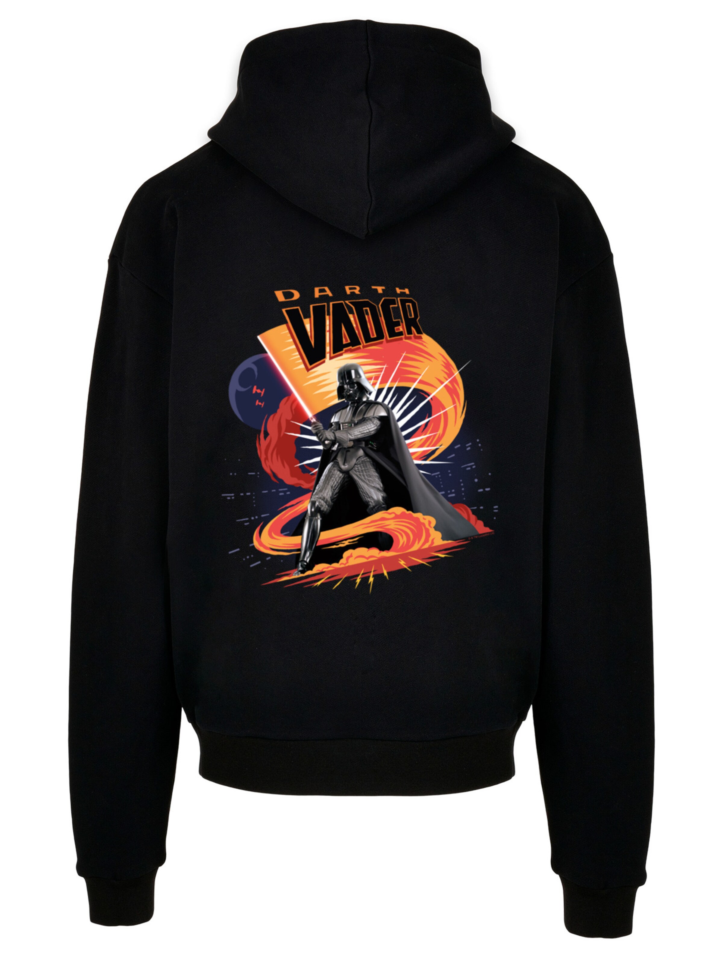 F4NT4STIC Sweatshirt 'Star Wars Darth Vader Swirling Fury Vintage' in Zwart: voorkant