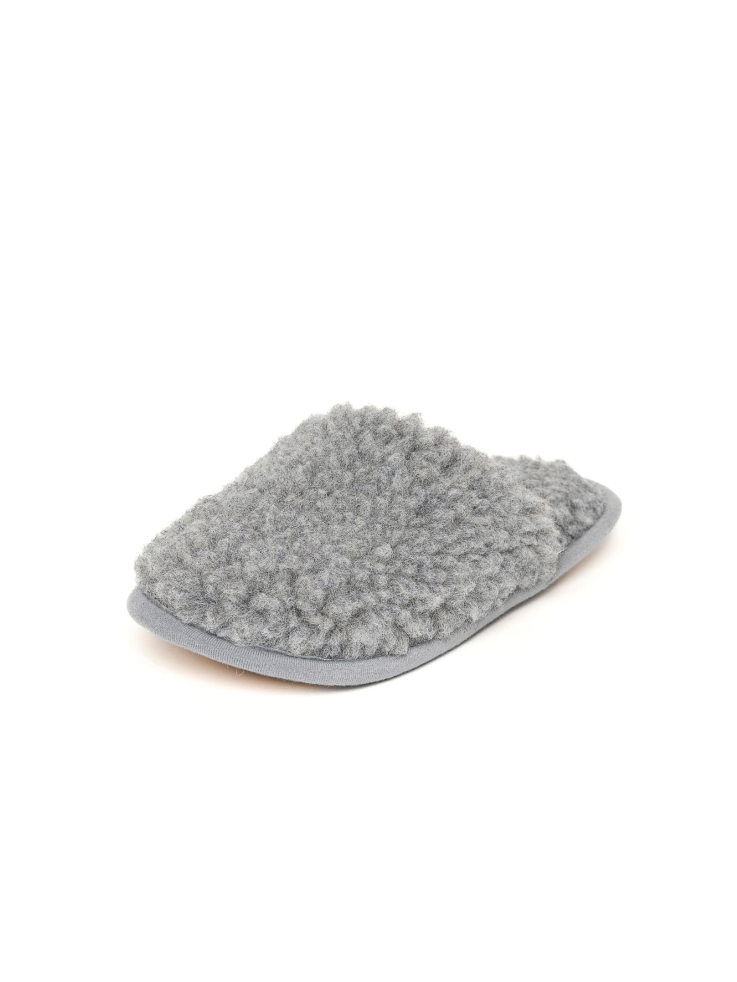 Gottstein Hausschuh 'Curly Wool Curly Wool'‌ in Grau: Vorderseite