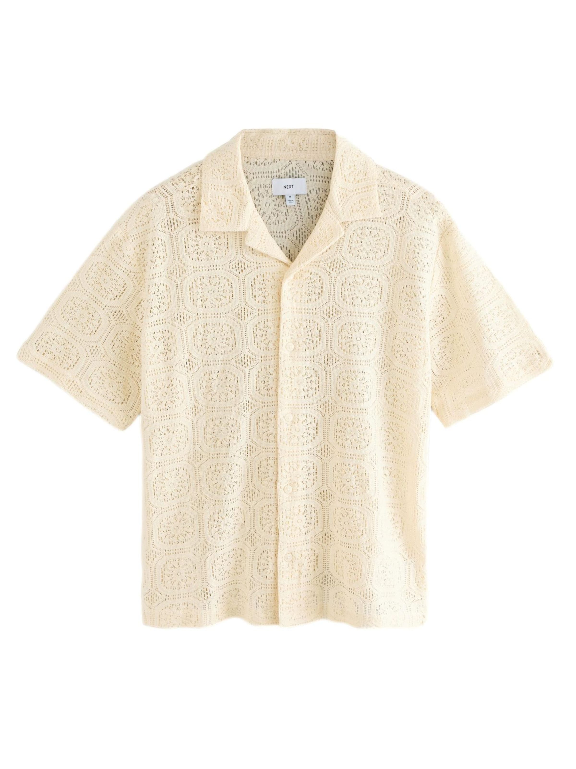 Next Regular fit Button Up Shirt in Beige: front