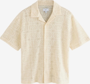 Next Regular fit Button Up Shirt in Beige: front