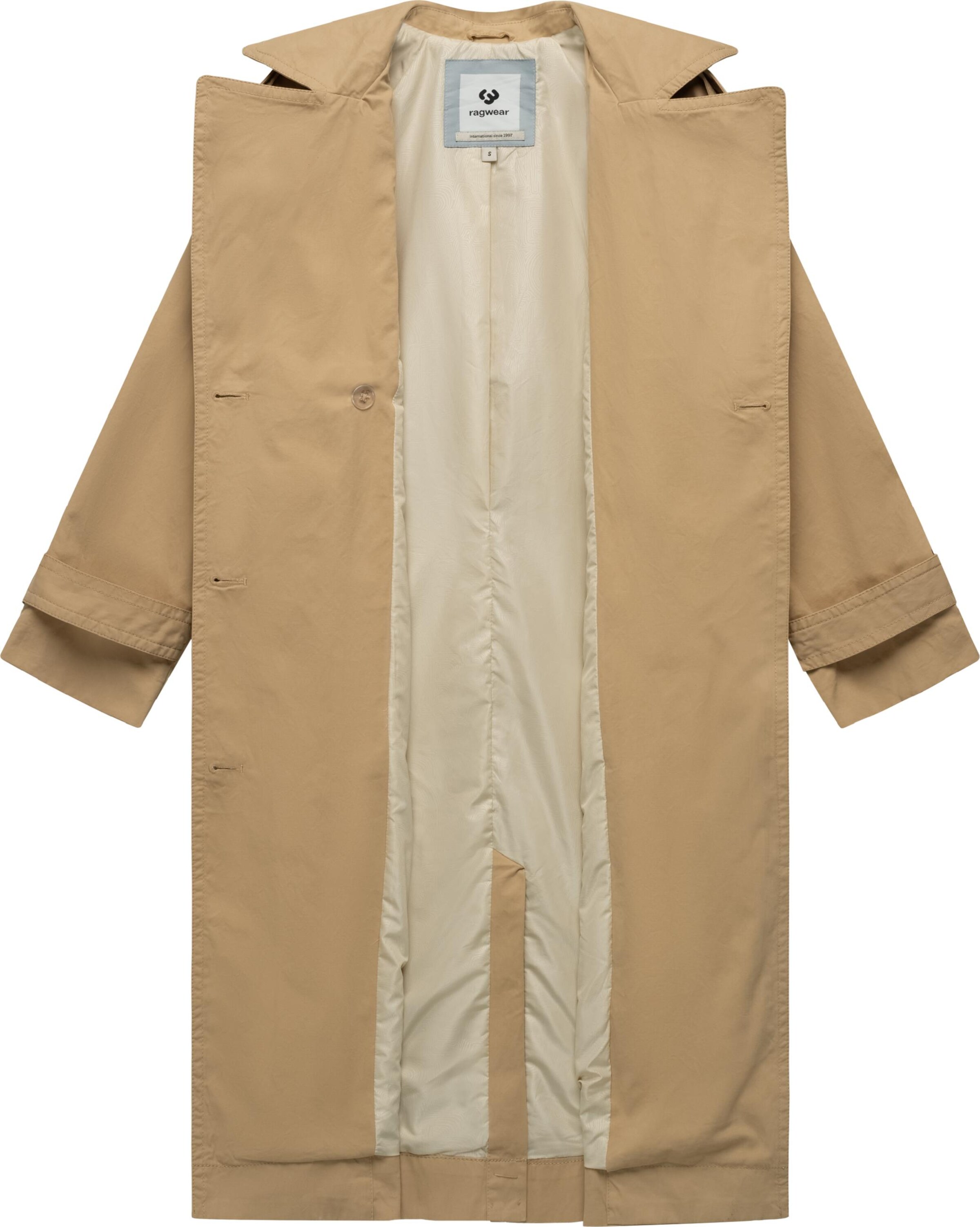 Ragwear Kevad-sügismantel 'Longtrench', värv beež