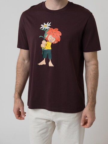 Bavarian Caps Shirt 'Pumuckl Edelweiß' in Brown