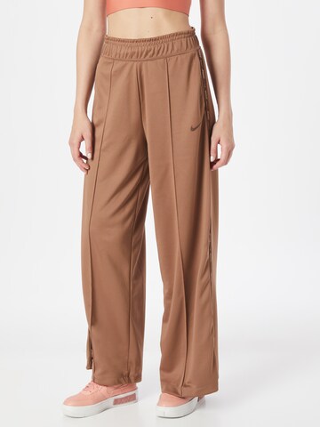 Nike Sportswear Wide leg Pants 'Tape' in Brown: front