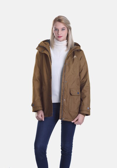 Dingy Rhythm Of The Rain Regenmantel 'Cherry' in braun, Modelansicht