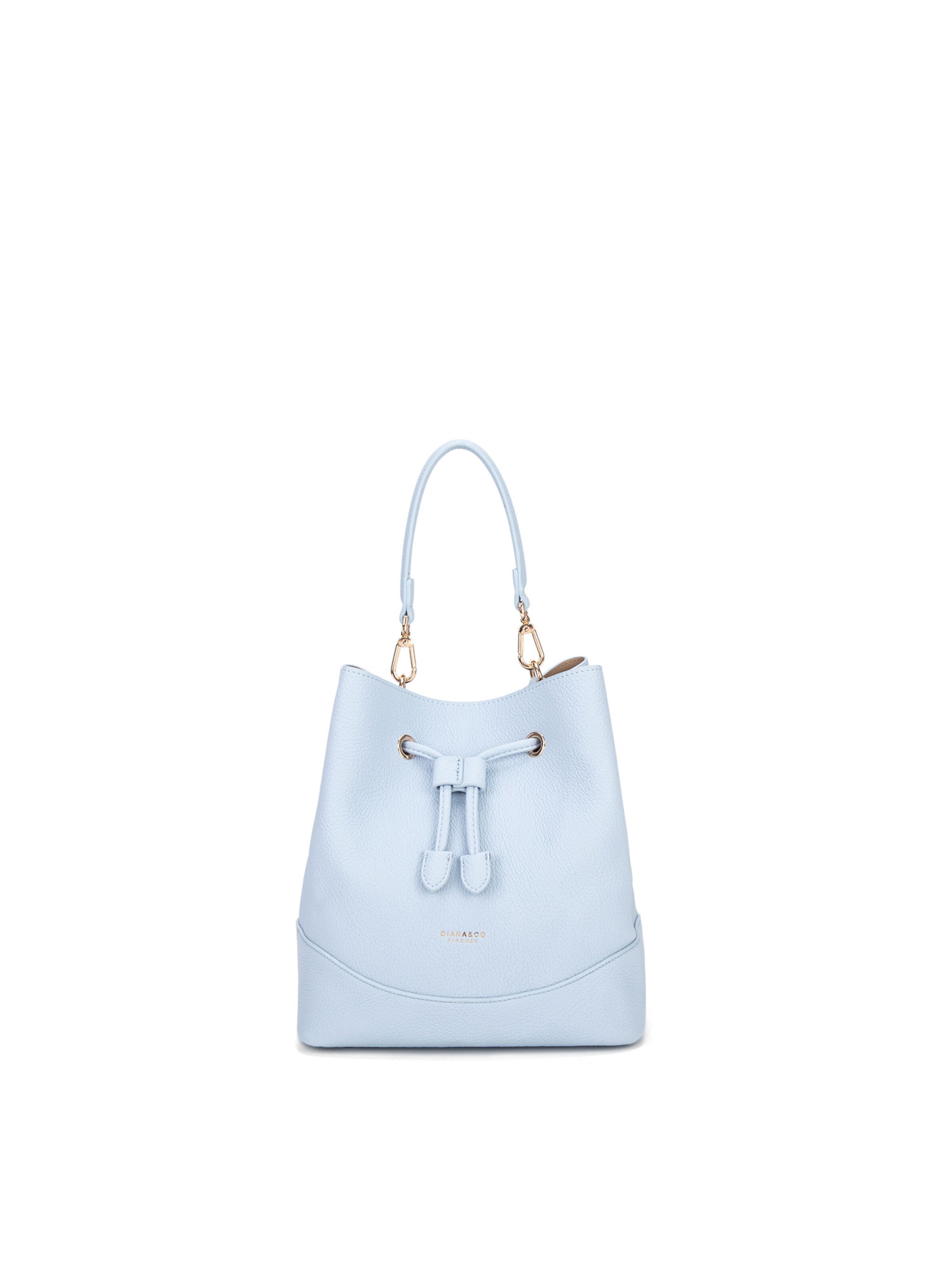 Borsa a mano 'Borsa a Mano Donna Vegan Leather con Coulisse e Tracolla Rimovibile' di Diana&Co. in blu: frontale