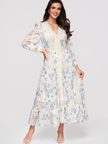 Rochie de seară de la Ombre pe albastru: față