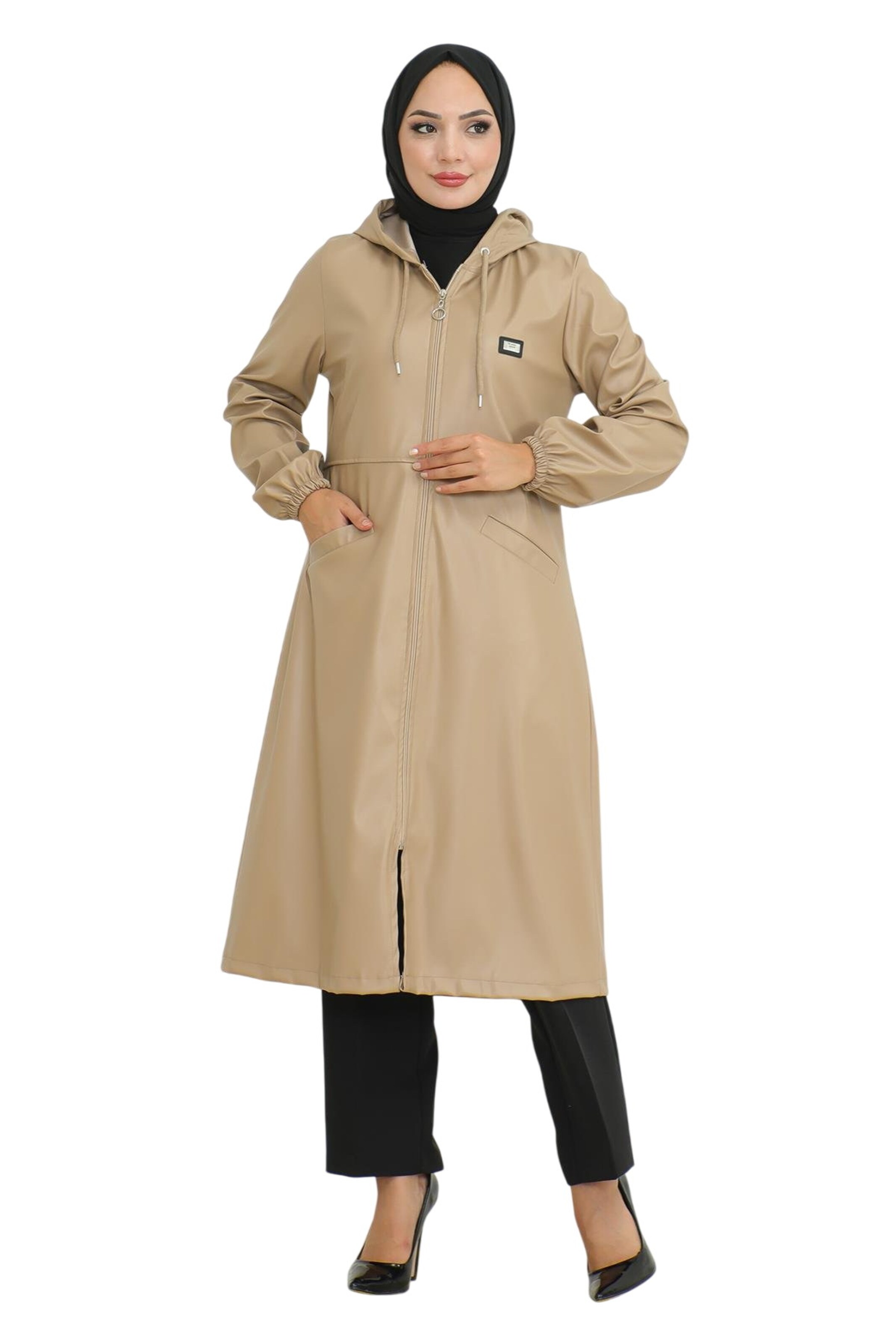 MODAMIHRAM Tussenmantel in Beige: voorkant